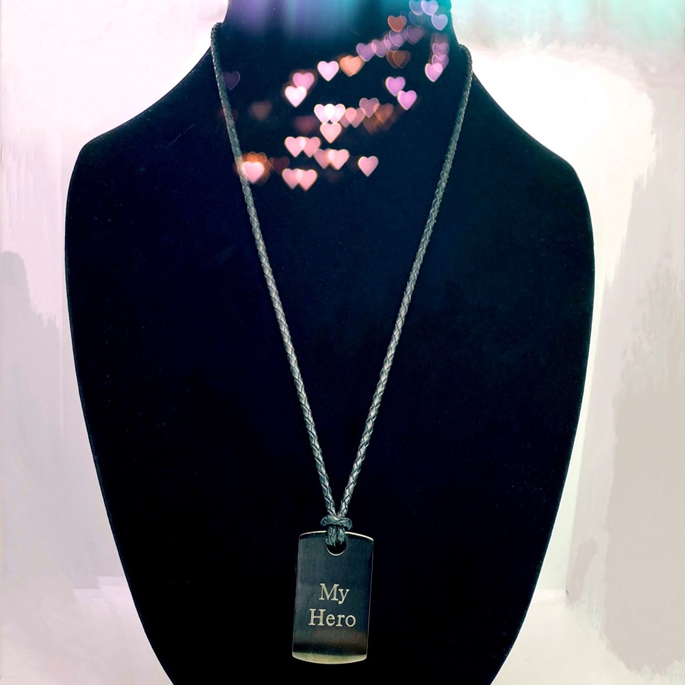 My Hero Black Stainless Steel Dog Tag